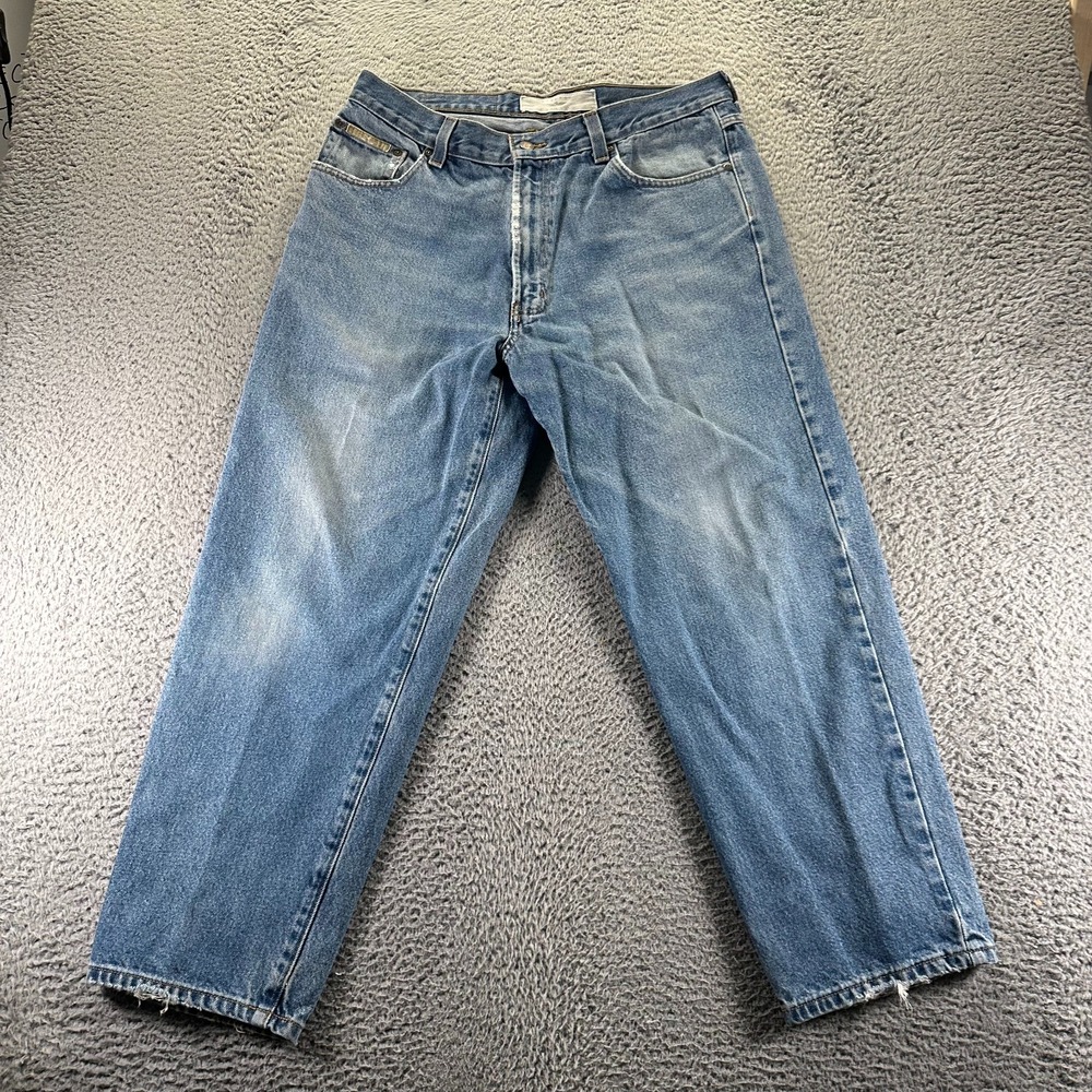 Natural Issue Jeans Mens 34x29 Blue Denim Straight Leg Faded Light Wash Workwear